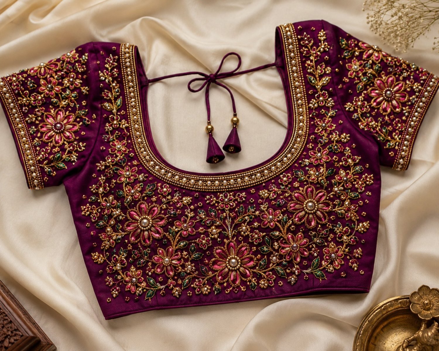 Aari blouse embroidery design