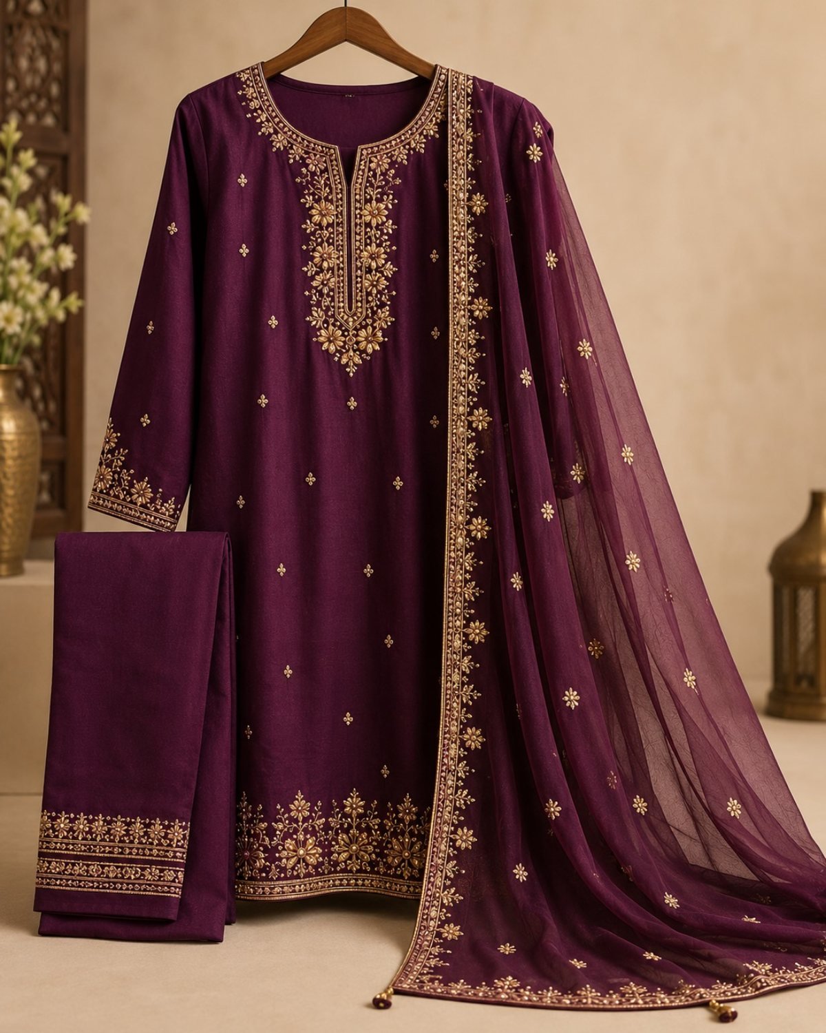 Party wear kurti with embroidery detail